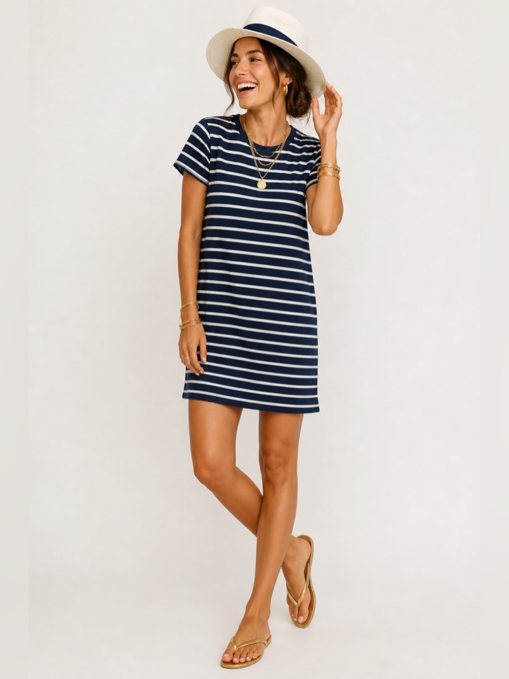 J.Crew Striped Navy and White Tee Dress. Read